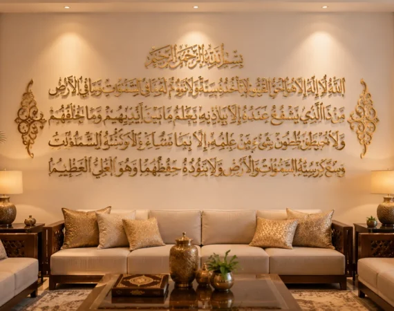Islamic Calligraphy Wall Art Hero - Ayatul Kursi Living Room