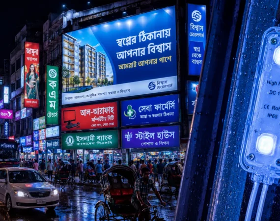 LED Signage Advertising Hero - Dhaka Night Street with LED Module